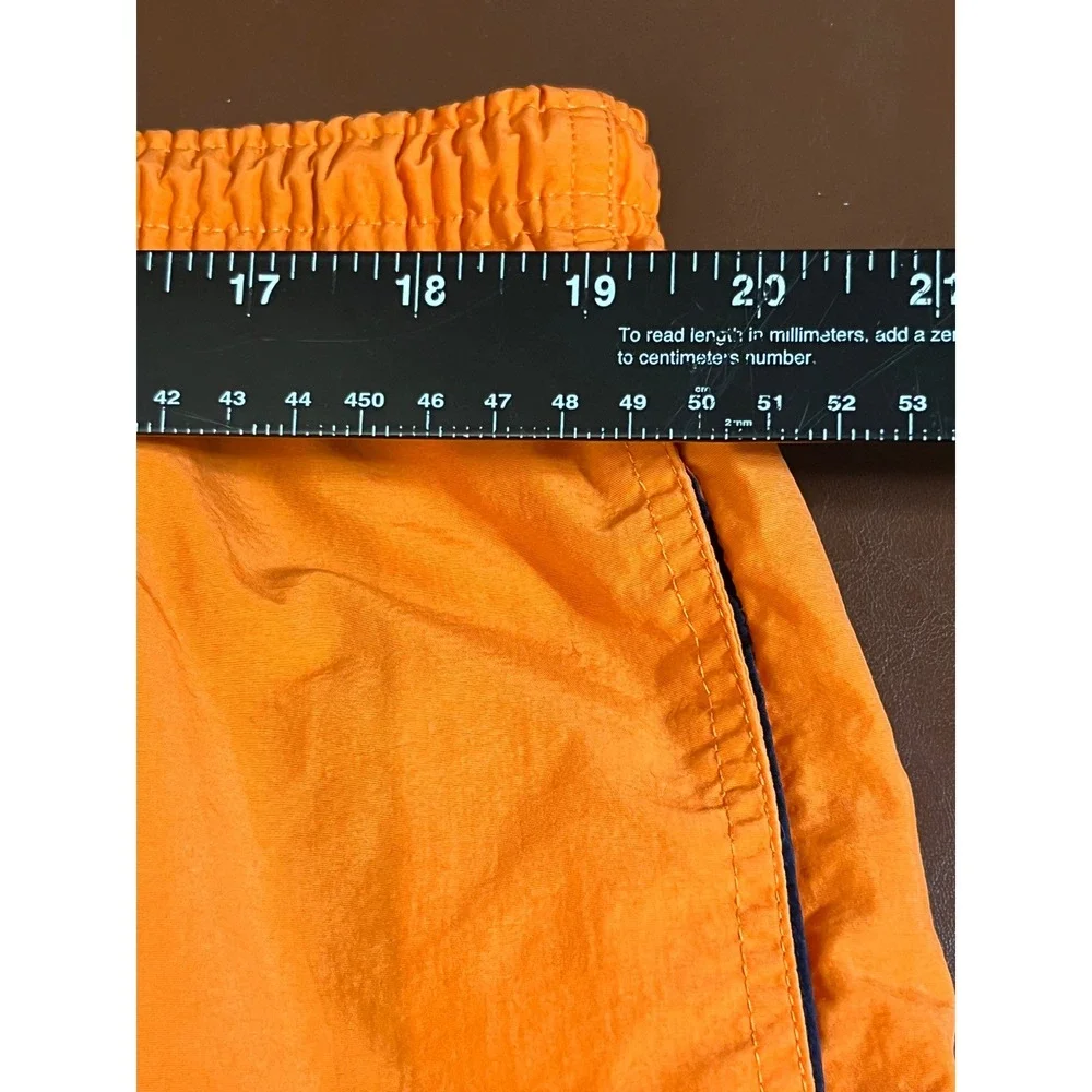 Nautica Mens Orange Solid Swim Trunks Elastic Waist Board Shorts Logo